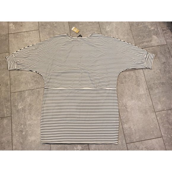 New Suzanne Betro Dolman Sleeve A Line Dress Black Ivory Stripe sz 4X - Picture 1 of 8